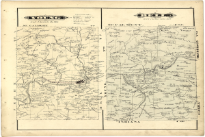 Detailierter alter Stadtplan von Young, Indiana, zeigt Straßen, Gebäude und Sehenswürdigkeiten.