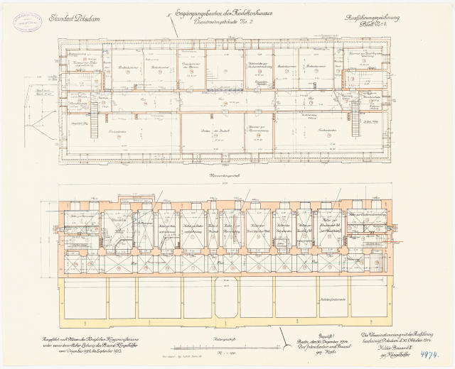 Schwarz-weißer architektonischer Grundriss eines mehrräumigen Gebäudes, wahrscheinlich der ursprüngliche Stadtplatz in Dresden, Deutschland, mit detaillierten Textanmerkungen.