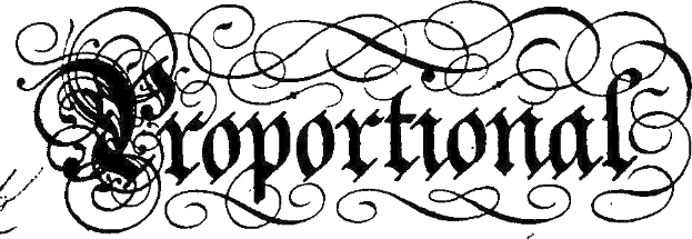 Schwarz-weißer kalligraphischer Schriftzug des Wortes "Konzern" mit verzierten Ranken drumherum.