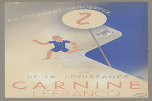 Eine Person in einem hellgelben Kleid lächelt in der Mitte eines Karnevalplakats, umgeben von schwarzem, fetten Text, der "Karneval" lautet.