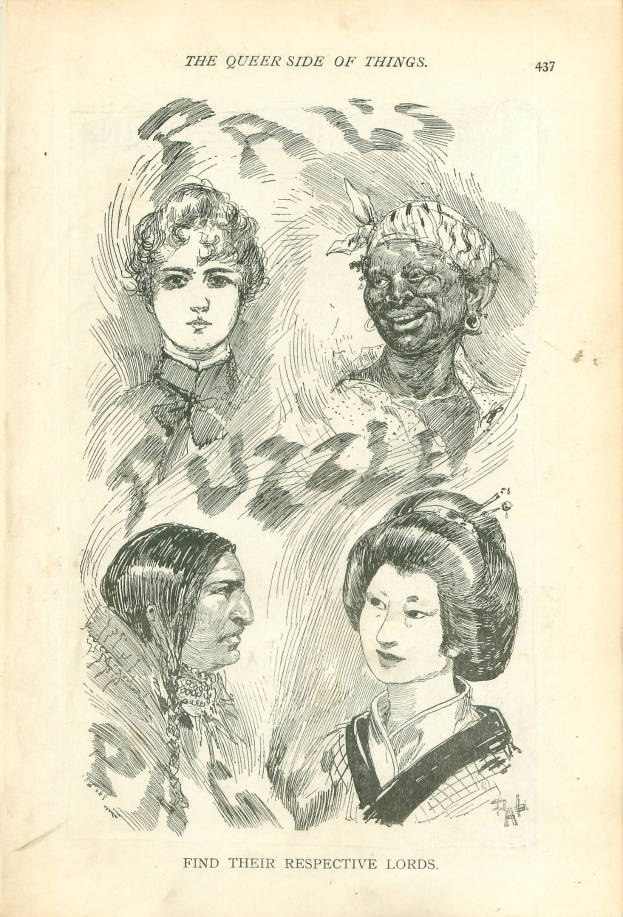 Altes Buch mit dem Titel "Die queere Seite der Dinge" mit einer Zeichnung von vier Frauenköpfen auf dem Cover.